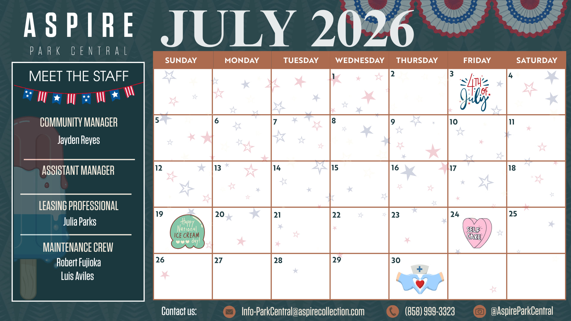 July Events Calendar