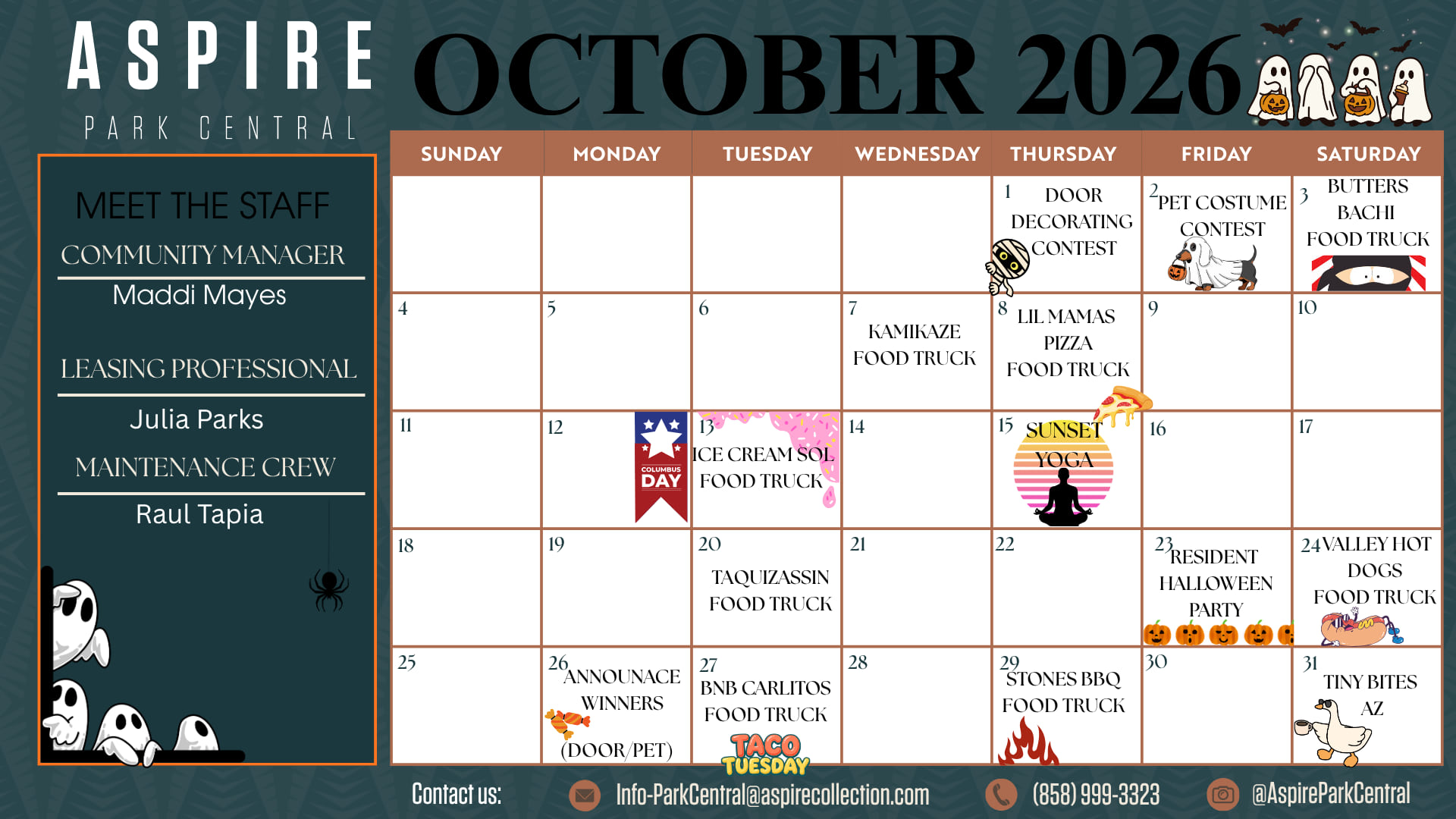 October Events Calendar