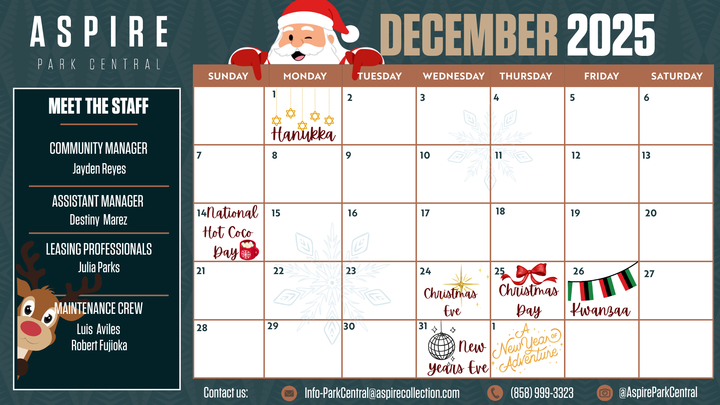 December Event Calendar